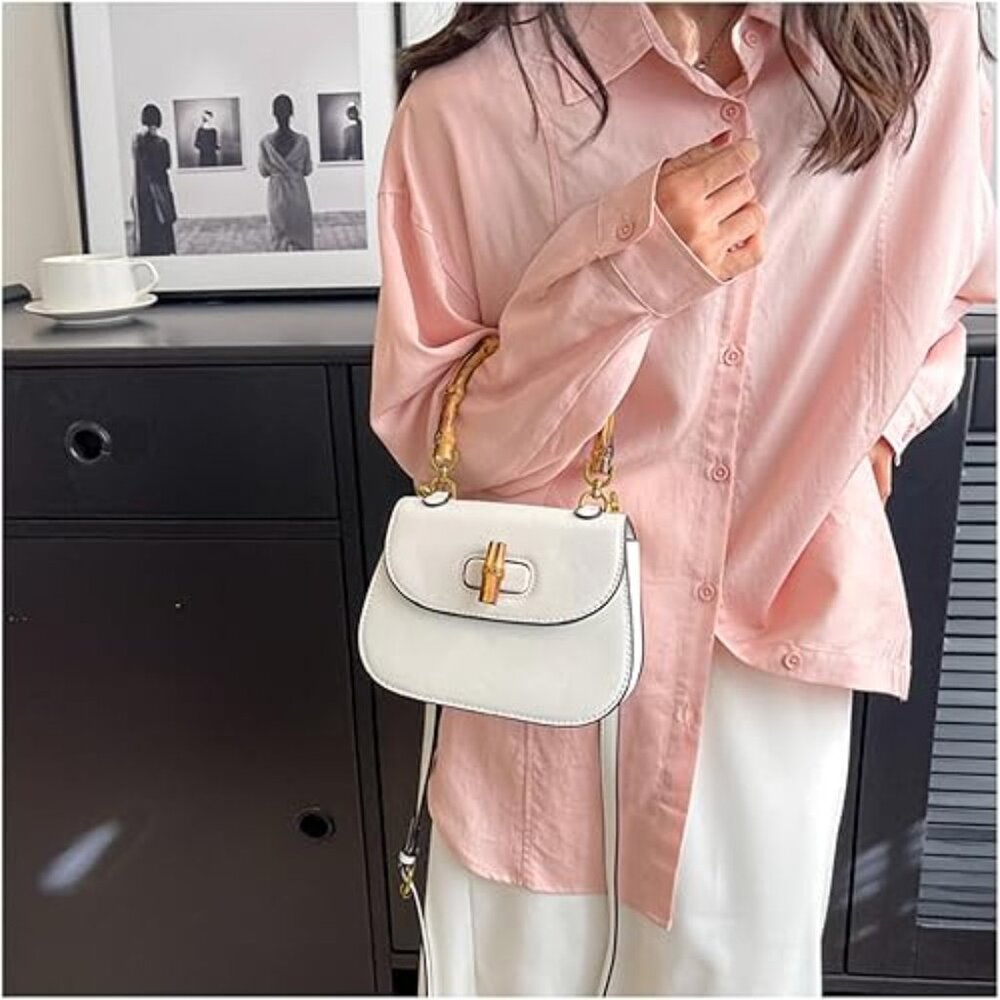 Bamboo Handle Shoulder Bag